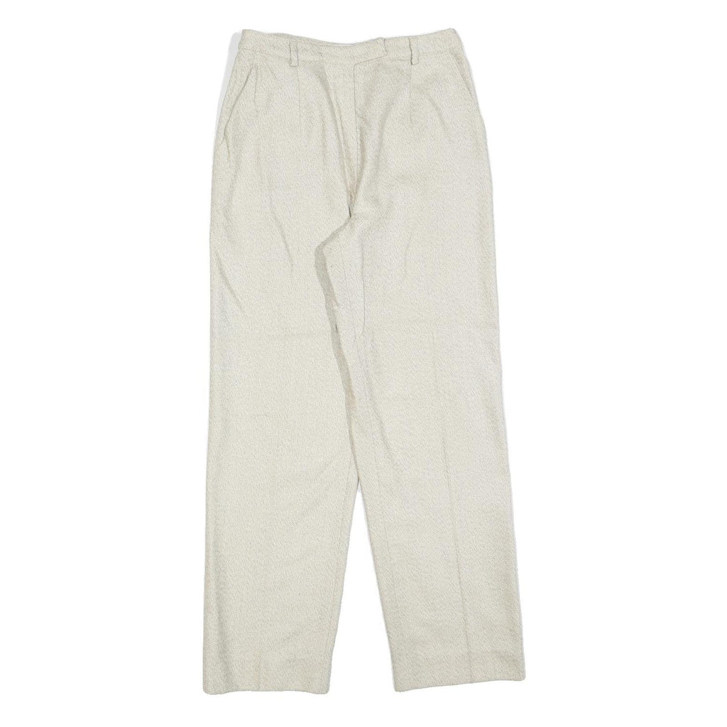 VALENTINO Womens Wool Blend Cream Regular Fit Straight Leg Trousers W26 L30