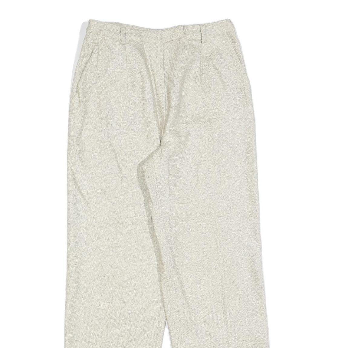 VALENTINO Womens Wool Blend Cream Regular Fit Straight Leg Trousers W26 L30