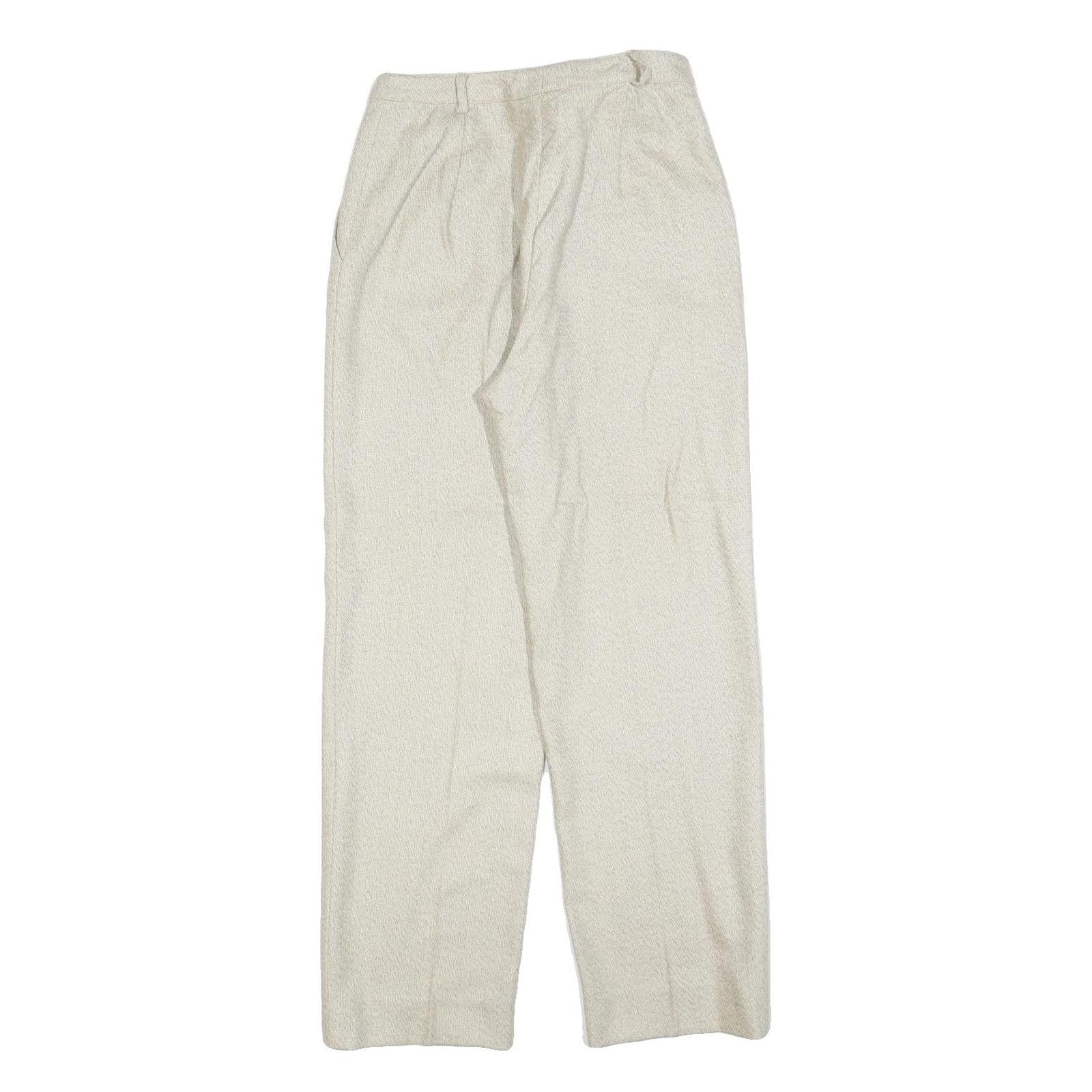 VALENTINO Womens Wool Blend Cream Regular Fit Straight Leg Trousers W26 L30