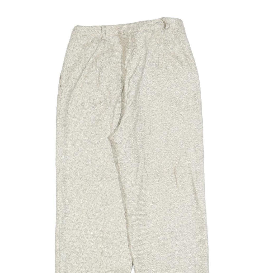 VALENTINO Womens Wool Blend Cream Regular Fit Straight Leg Trousers W26 L30