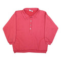PRO SPIRIT Womens Red Polo Collar L Cotton Blend Sweatshirt Casual Pullover