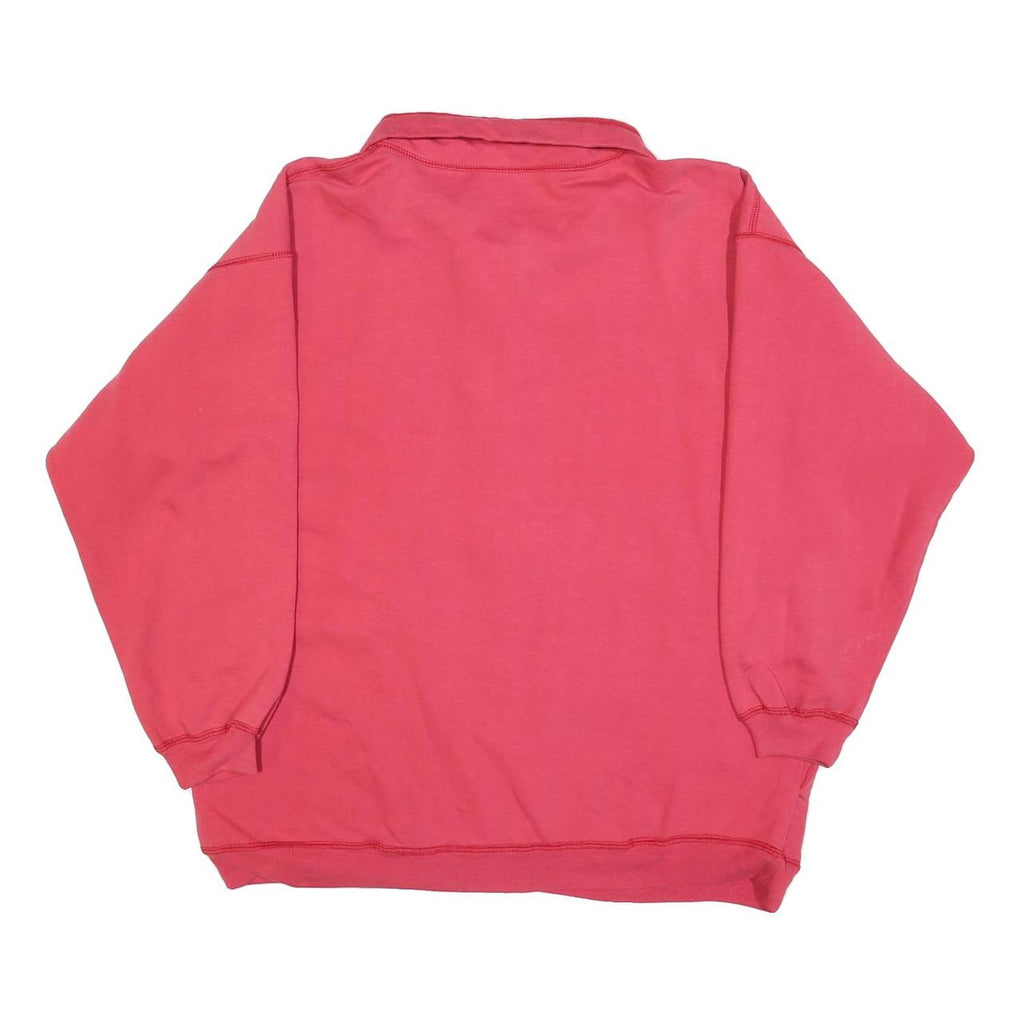 PRO SPIRIT Womens Red Polo Collar L Cotton Blend Sweatshirt Casual Pullover