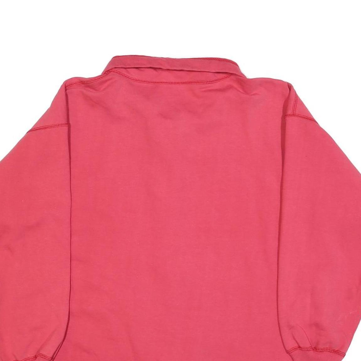 PRO SPIRIT Womens Red Polo Collar L Cotton Blend Sweatshirt Casual Pullover