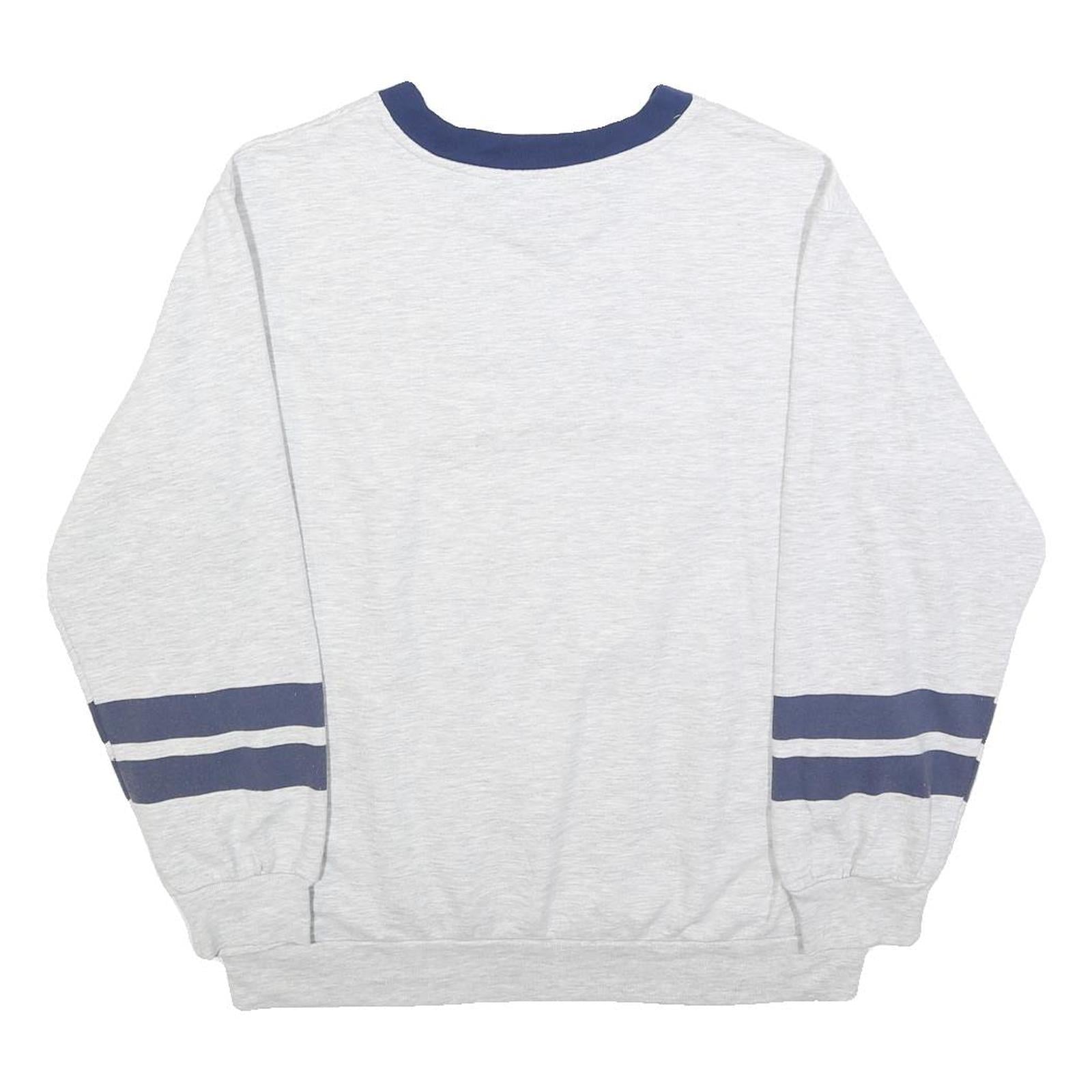 DISNEY Womens White & Navy Mickey And Friends Crew Neck M Cotton Sweatshirt