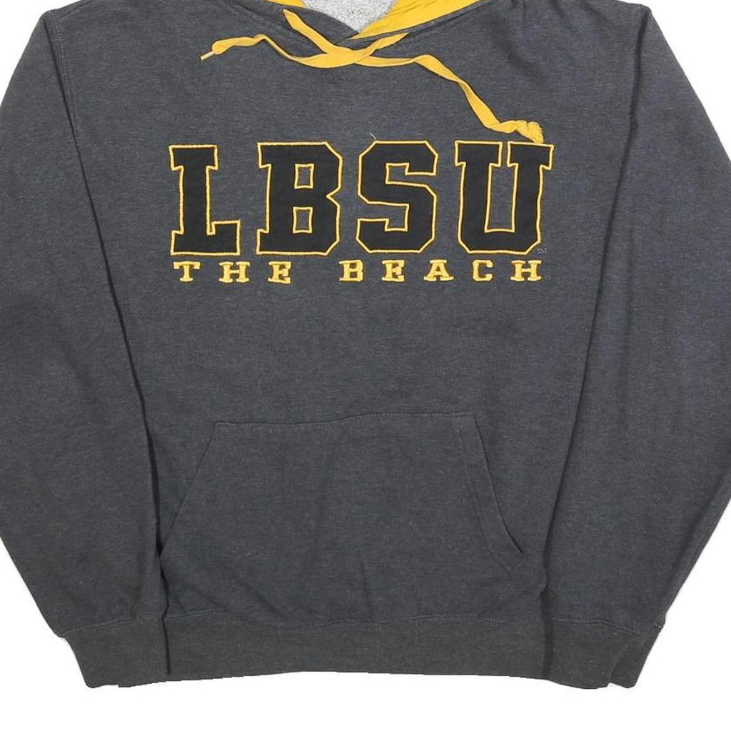 STADIUM Mens Grey & Yellow LBSU The Beach Pullover Hoodie M Cotton Blend