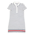 TOMMY HILFIGER Womens White & Navy Striped Polo Cotton Mini Dress XS Classic Fit