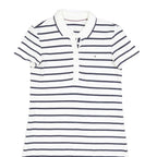TOMMY HILFIGER Womens White & Navy Striped Polo Cotton Mini Dress XS Classic Fit