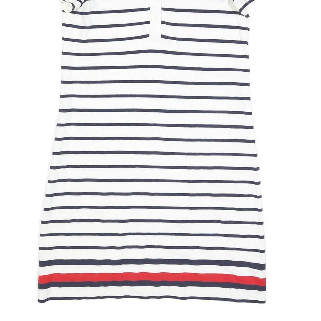 TOMMY HILFIGER Womens White & Navy Striped Polo Cotton Mini Dress XS Classic Fit