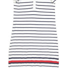 TOMMY HILFIGER Womens White & Navy Striped Polo Cotton Mini Dress XS Classic Fit