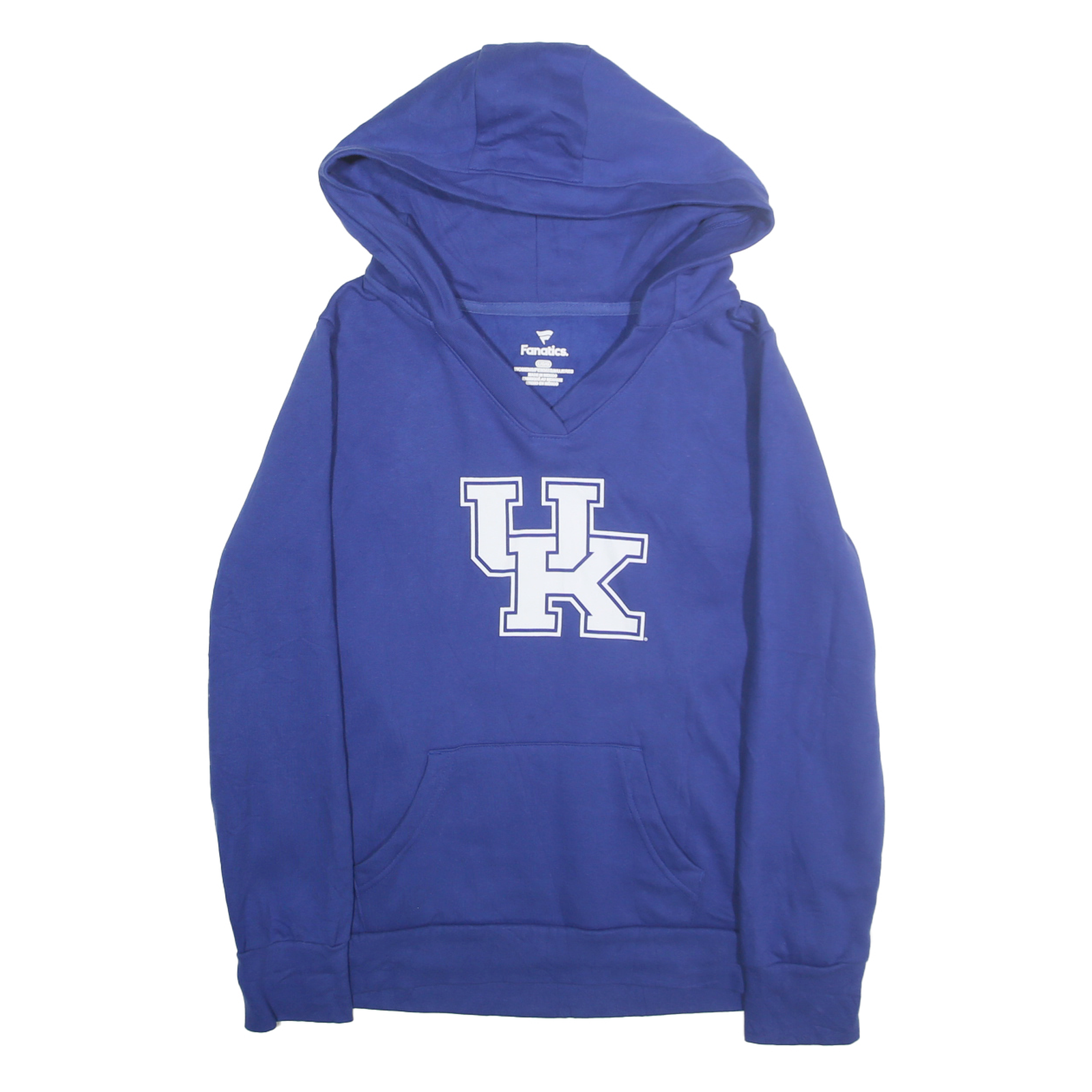 FANATICS Womens Blue UK Logo Hoodie L Cotton Blend Casual