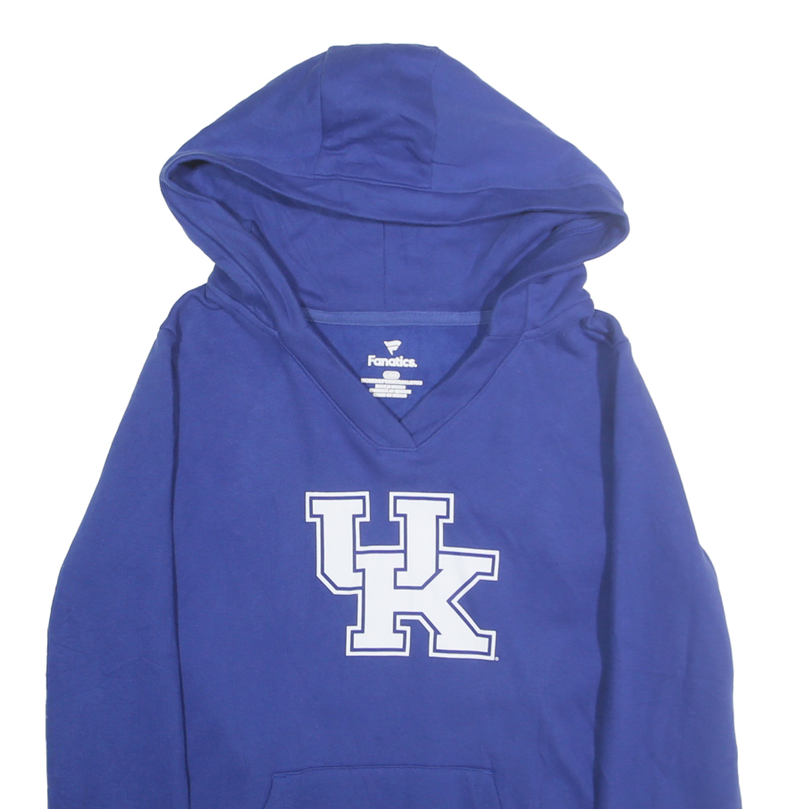 FANATICS Womens Blue UK Logo Hoodie L Cotton Blend Casual