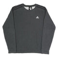 ADIDAS Womens Grey Cotton Blend Crew Neck Sweatshirt S Lightweight Pullover