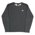 ADIDAS Womens Grey Cotton Blend Crew Neck Sweatshirt S Lightweight Pullover