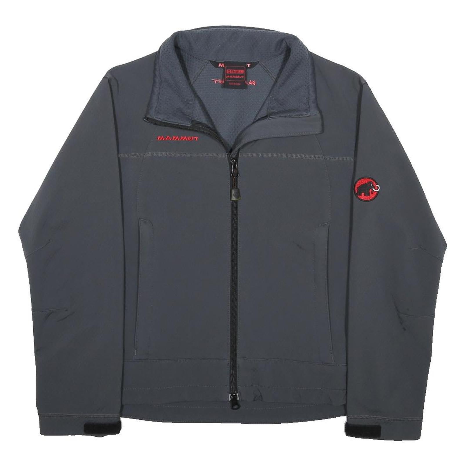 MAMMUT Womens Grey Athletic Jacket XS Polyester Zip Outdoor Lightweight