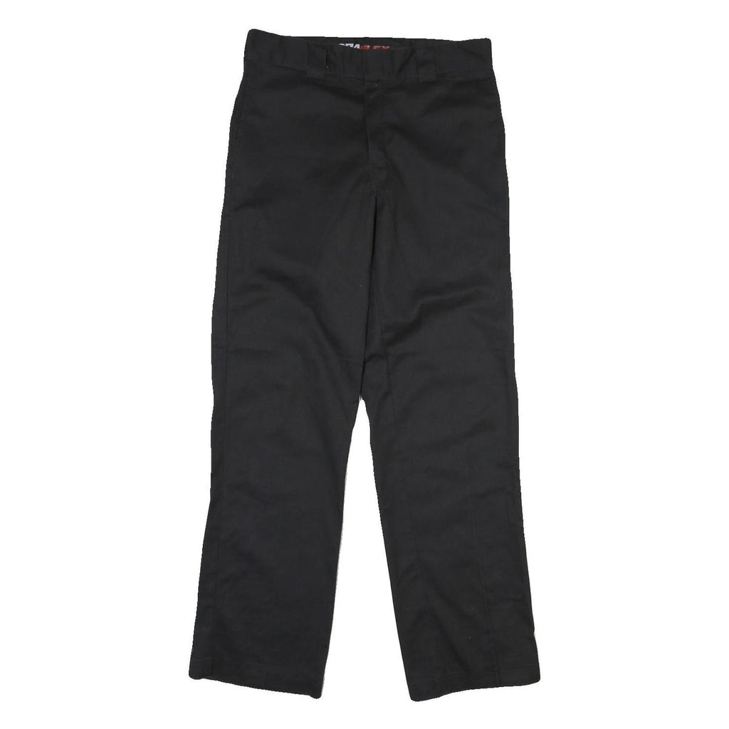 DICKIES Mens Black Cotton Regular Straight Trousers W31 L32 Workwear Casual