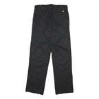 DICKIES Mens Black Cotton Regular Straight Trousers W31 L32 Workwear Casual