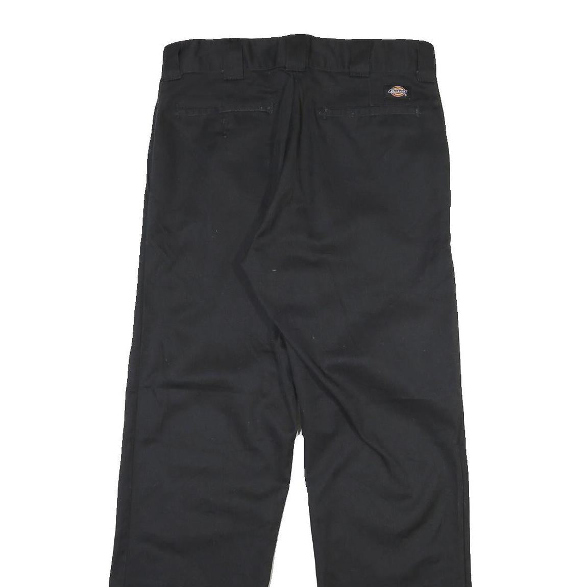 DICKIES Mens Black Cotton Regular Straight Trousers W31 L32 Workwear Casual