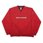 NFL Mens Red Atlanta Falcons V-Neck XL Football Sweatshirt Polyester Pullover
