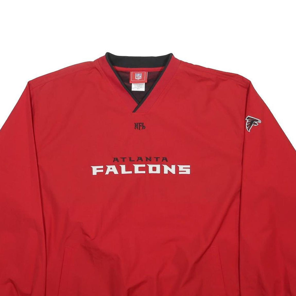 NFL Mens Red Atlanta Falcons V-Neck XL Football Sweatshirt Polyester Pullover