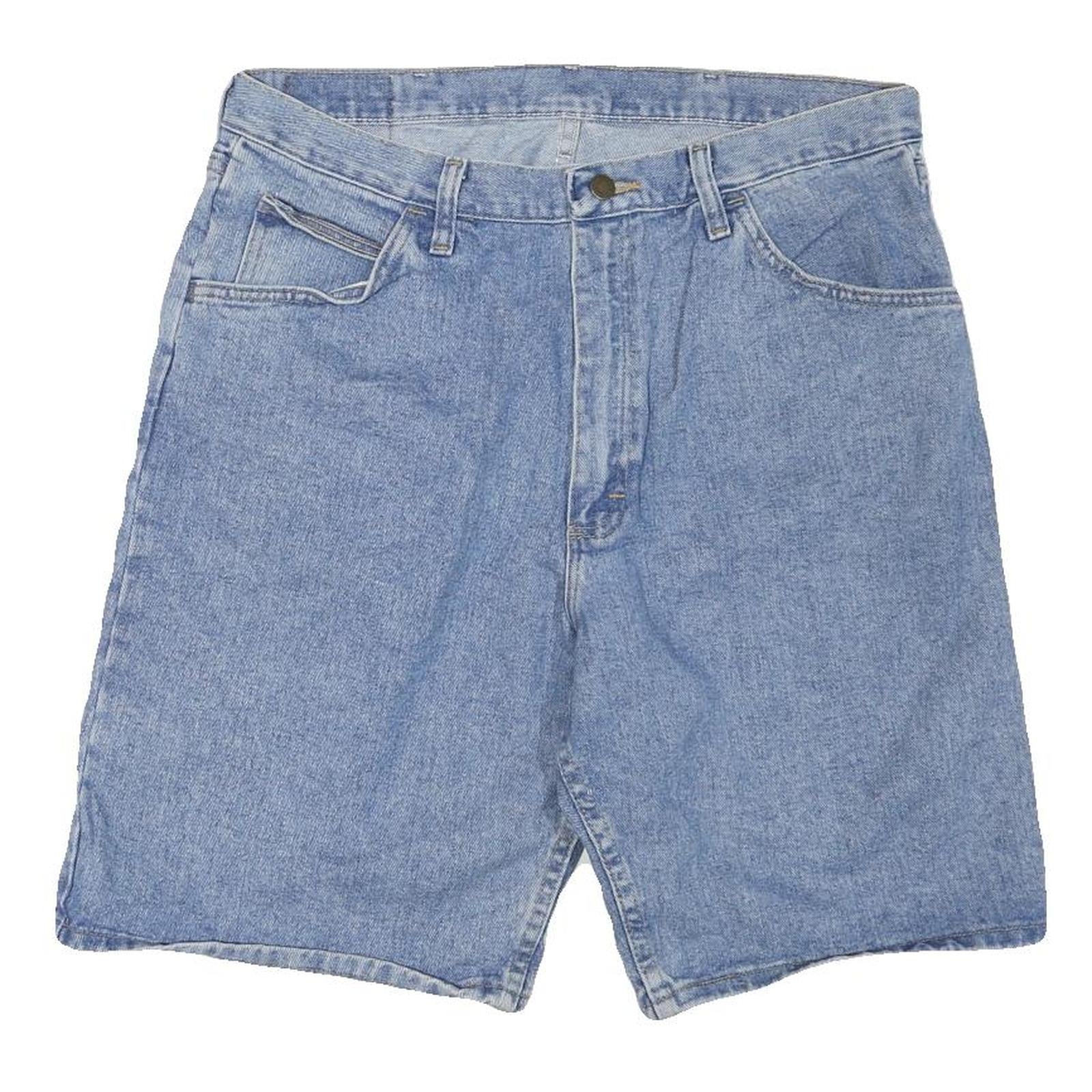 WRANGLER Womens Denim Blue Casual Shorts XL W38 Cotton Blend Relaxed Fit