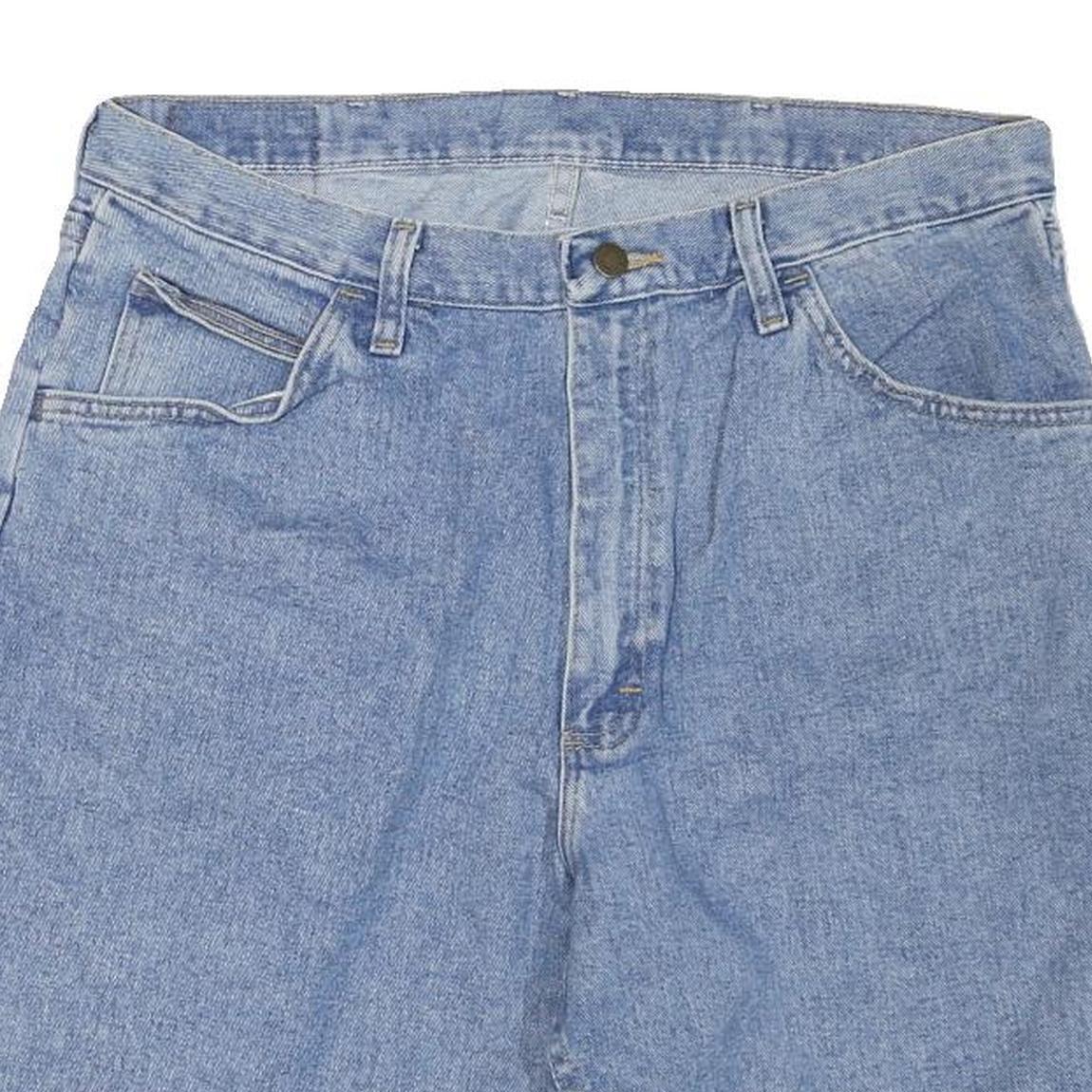 WRANGLER Womens Denim Blue Casual Shorts XL W38 Cotton Blend Relaxed Fit