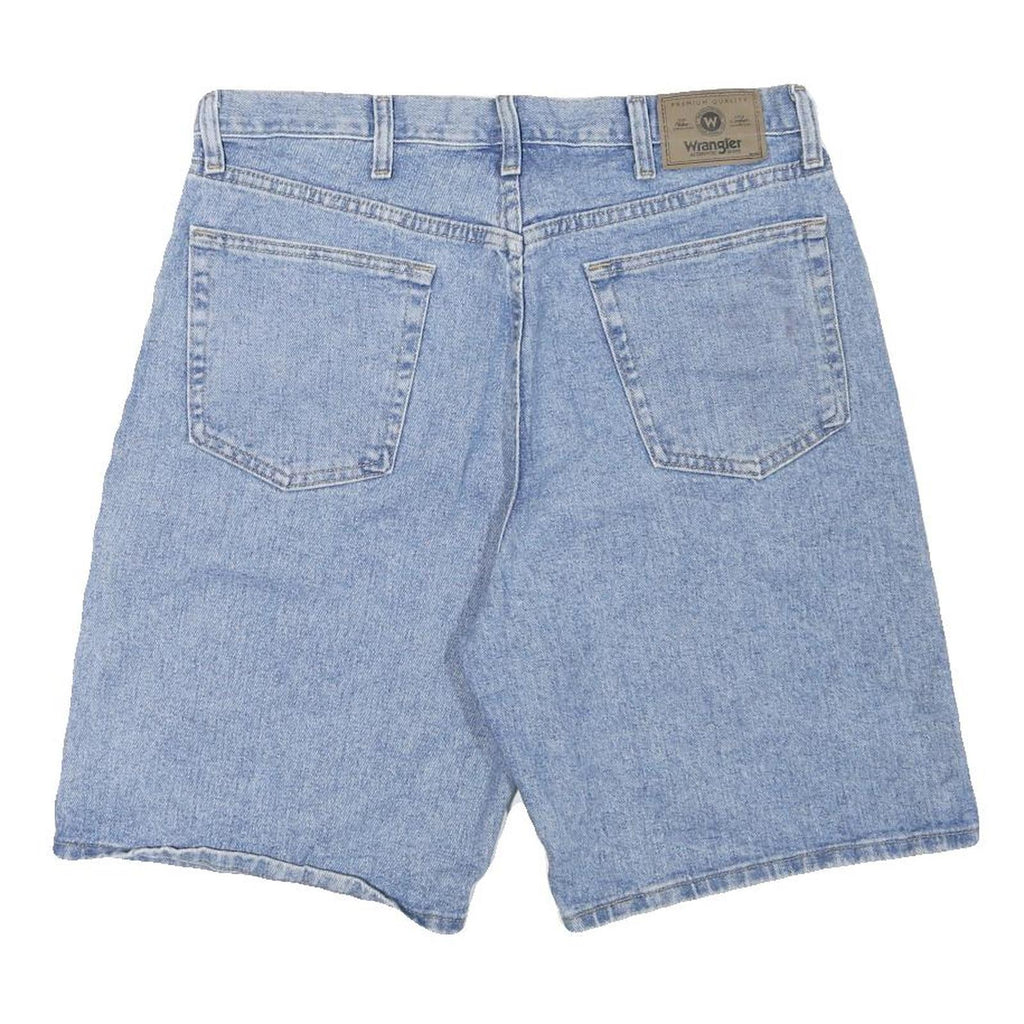 WRANGLER Womens Denim Blue Casual Shorts XL W38 Cotton Blend Relaxed Fit