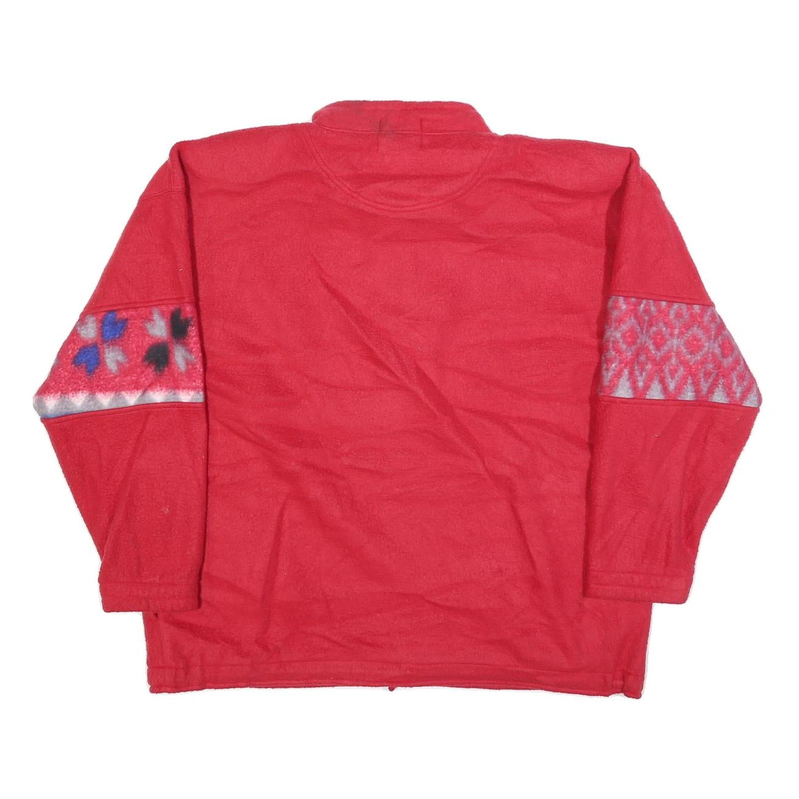 VICTORIA SPORT Womens Red Patterned Pullover Jumper Polyester L Activewear