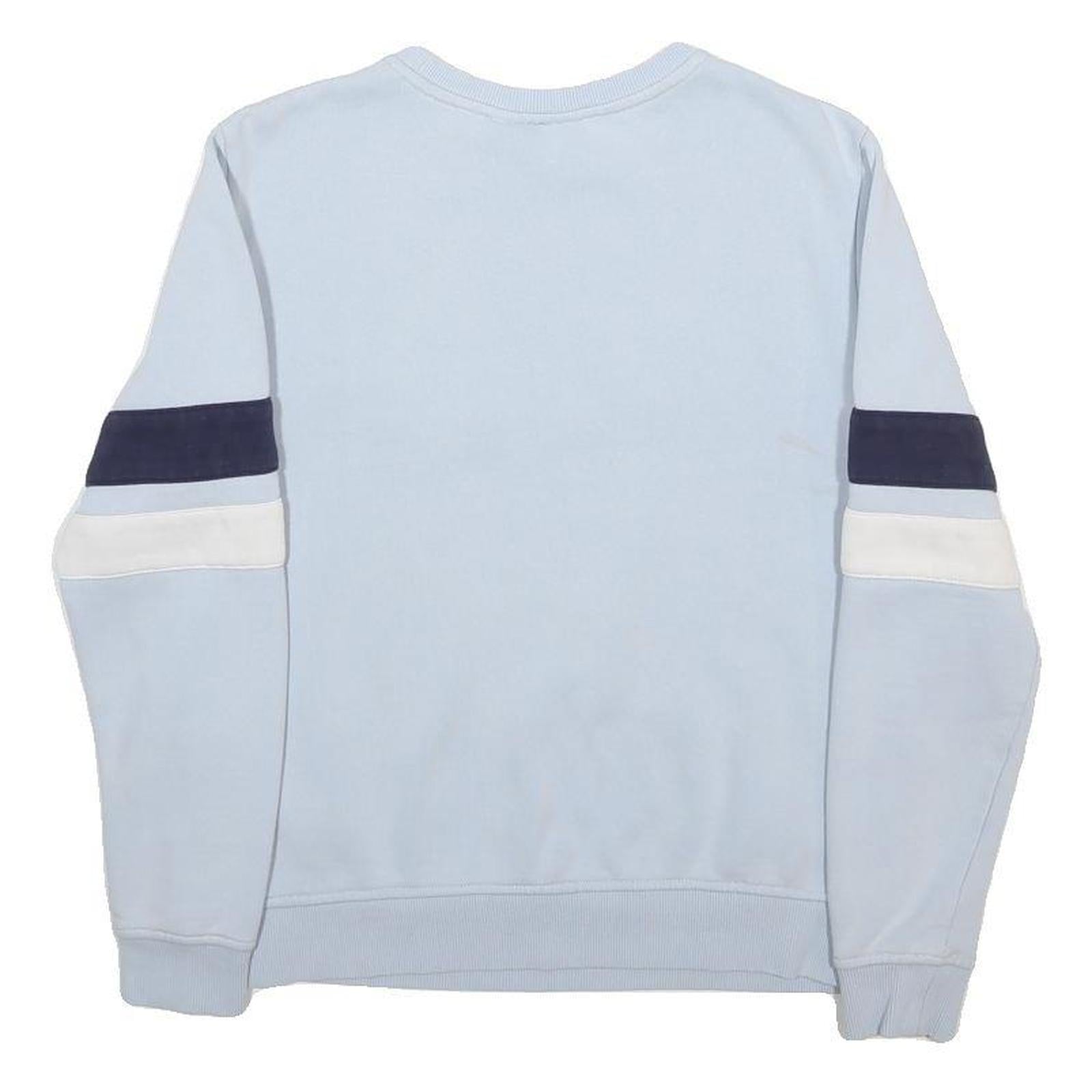 FILA Mens Blue & White Crew Neck S Cotton Blend Sweatshirt Logo Casual Pullover