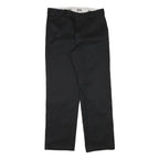 DICKIES Mens Cotton Blend Black Regular Straight Trousers W34 L31 Workwear Zip