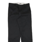 DICKIES Mens Cotton Blend Black Regular Straight Trousers W34 L31 Workwear Zip