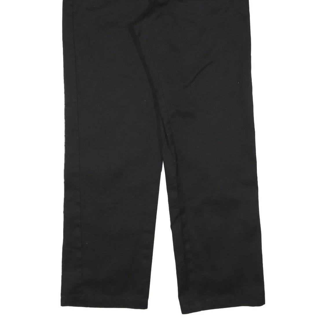 DICKIES Mens Cotton Blend Black Regular Straight Trousers W34 L31 Workwear Zip