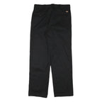 DICKIES Mens Cotton Blend Black Regular Straight Trousers W34 L31 Workwear Zip