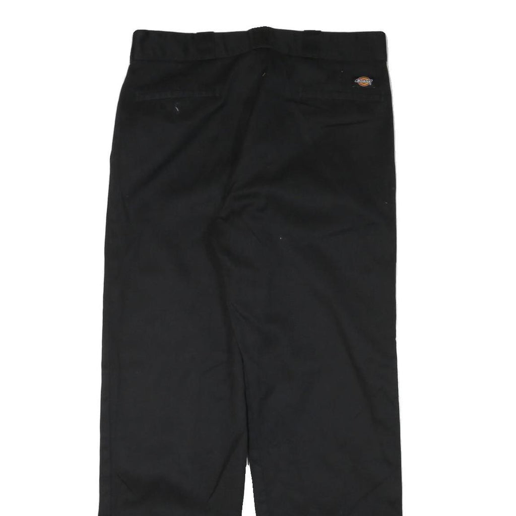 DICKIES Mens Cotton Blend Black Regular Straight Trousers W34 L31 Workwear Zip