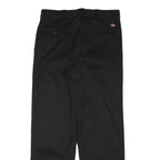 DICKIES Mens Cotton Blend Black Regular Straight Trousers W34 L31 Workwear Zip