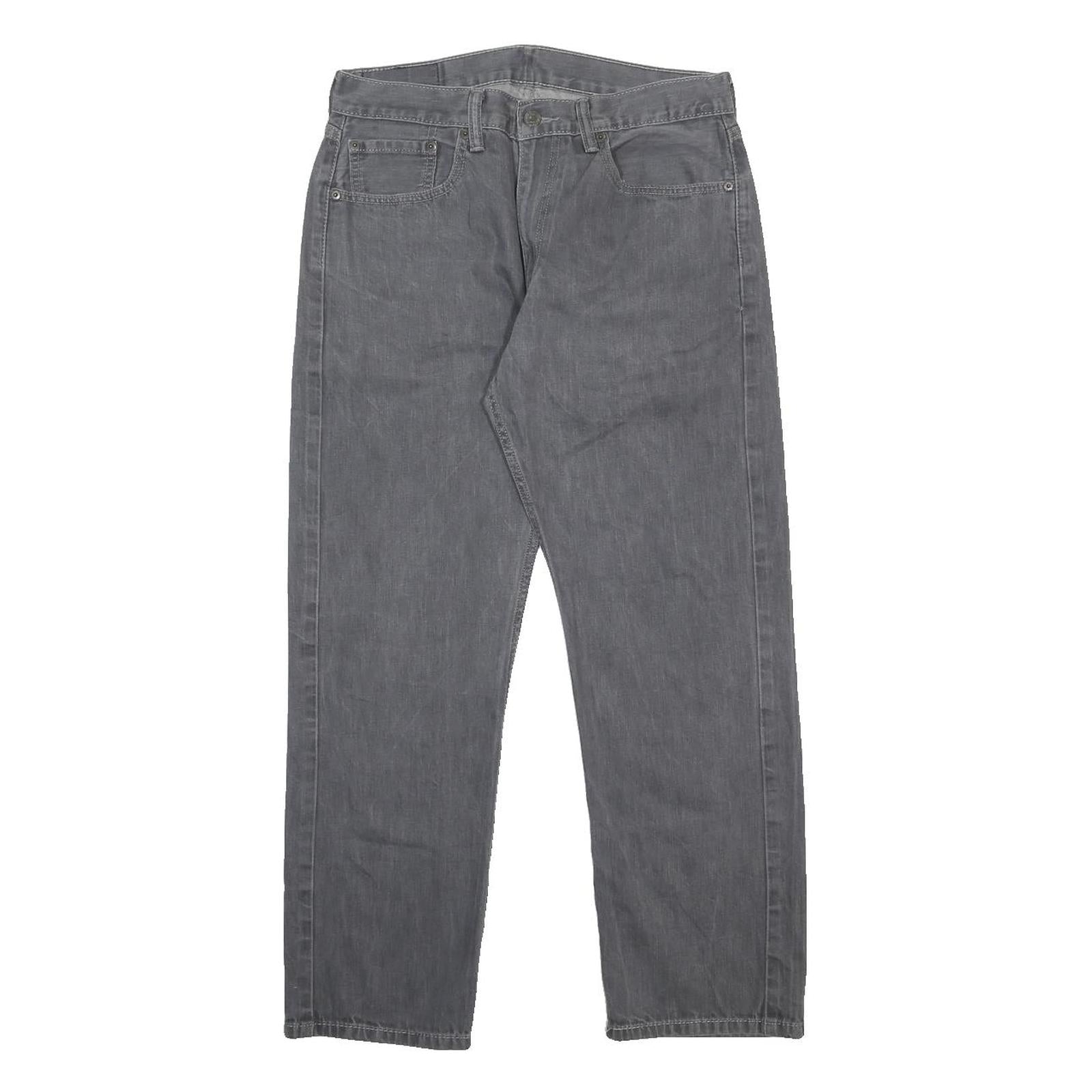 LEVI'S Mens Jeans Grey Regular Straight Denim Light W33 L27 Classic Zip Closure