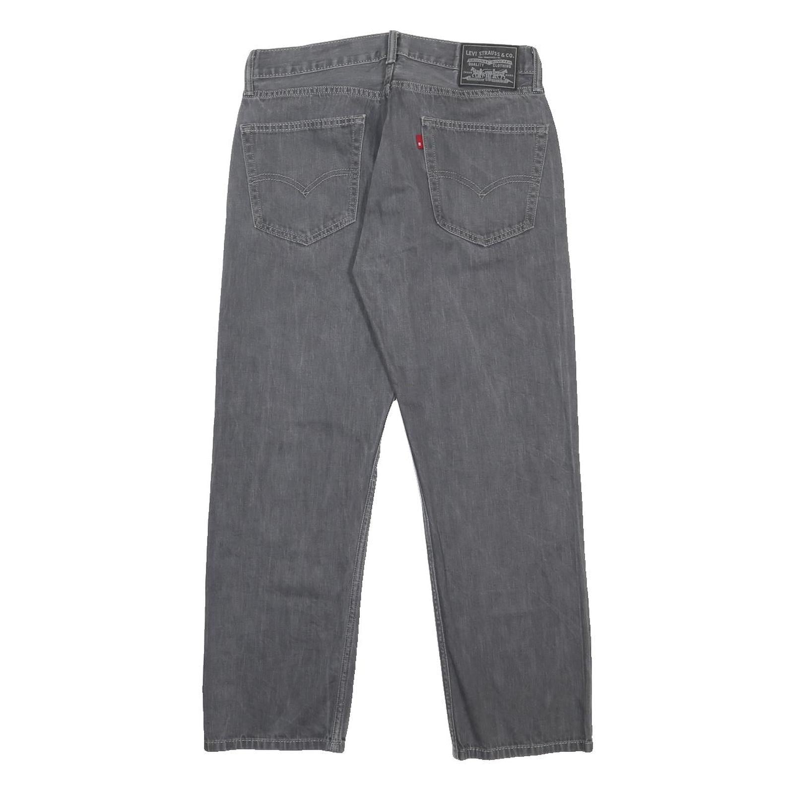 LEVI'S Mens Jeans Grey Regular Straight Denim Light W33 L27 Classic Zip Closure