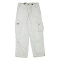 YES OR NO Mens Relaxed Drawstring Cotton Blend White Cargo Trousers W32 L29