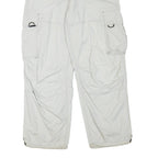 YES OR NO Mens Relaxed Drawstring Cotton Blend White Cargo Trousers W32 L29