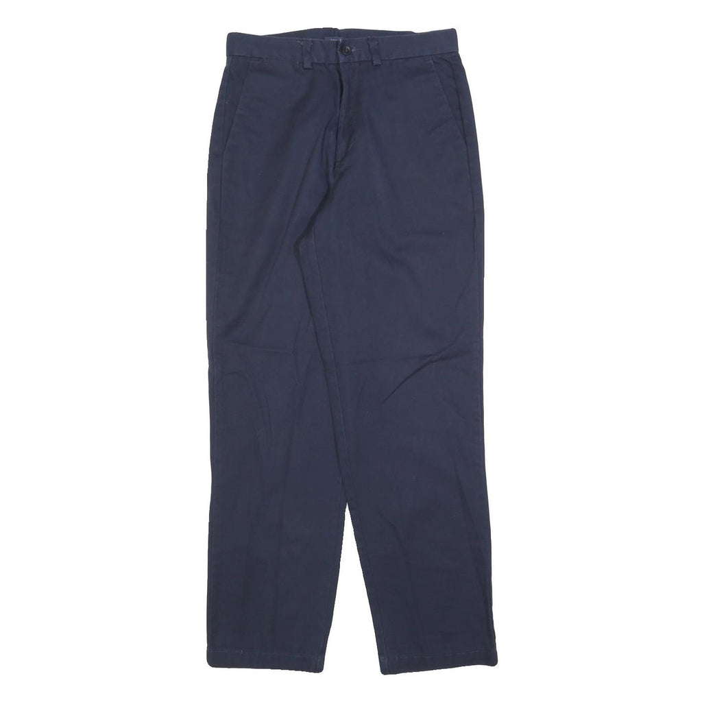 DOCKERS Womens Cotton Blend Navy Blue Regular Fit Straight Leg Trousers W28 L28