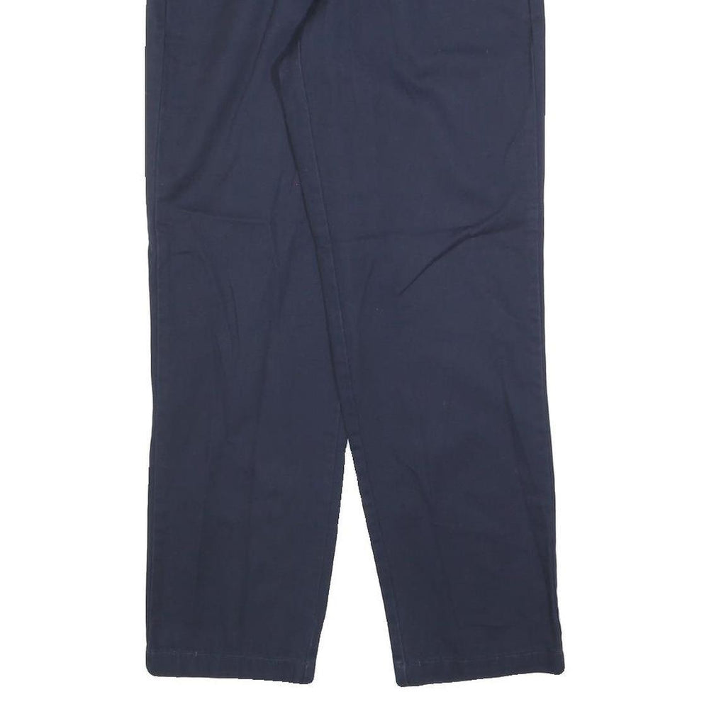 DOCKERS Womens Cotton Blend Navy Blue Regular Fit Straight Leg Trousers W28 L28