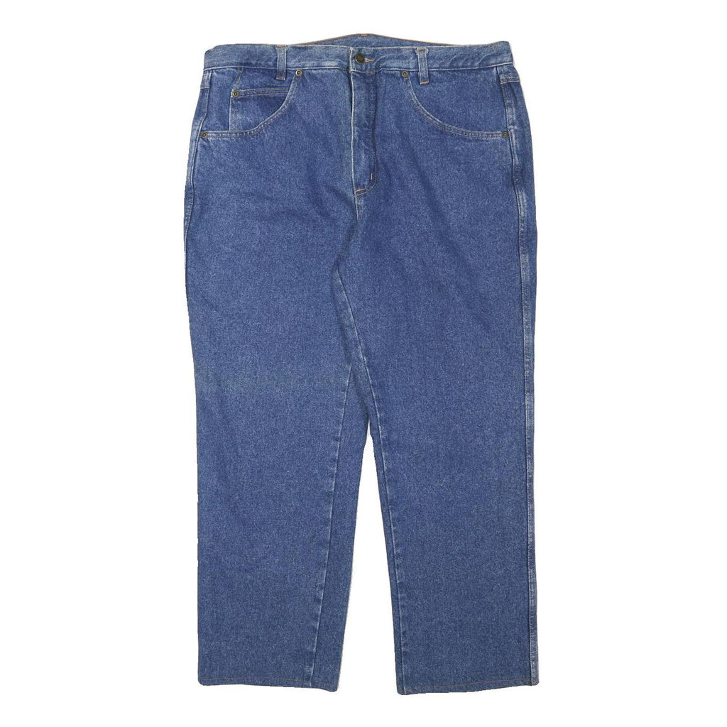 WILD Mens Jeans Blue Regular Straight Denim Medium W36 L26 Casual Zip Fly