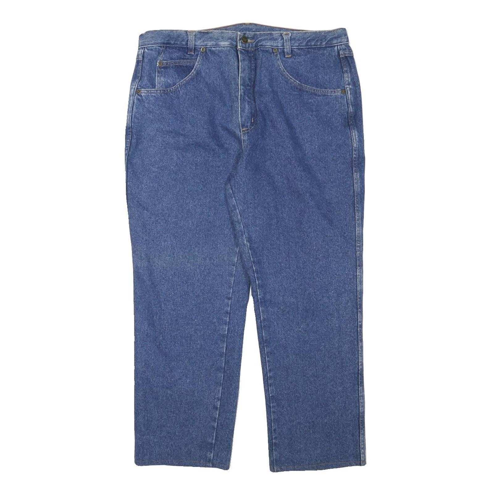 WILD Mens Jeans Blue Regular Straight Denim Medium W36 L26 Casual Zip Fly