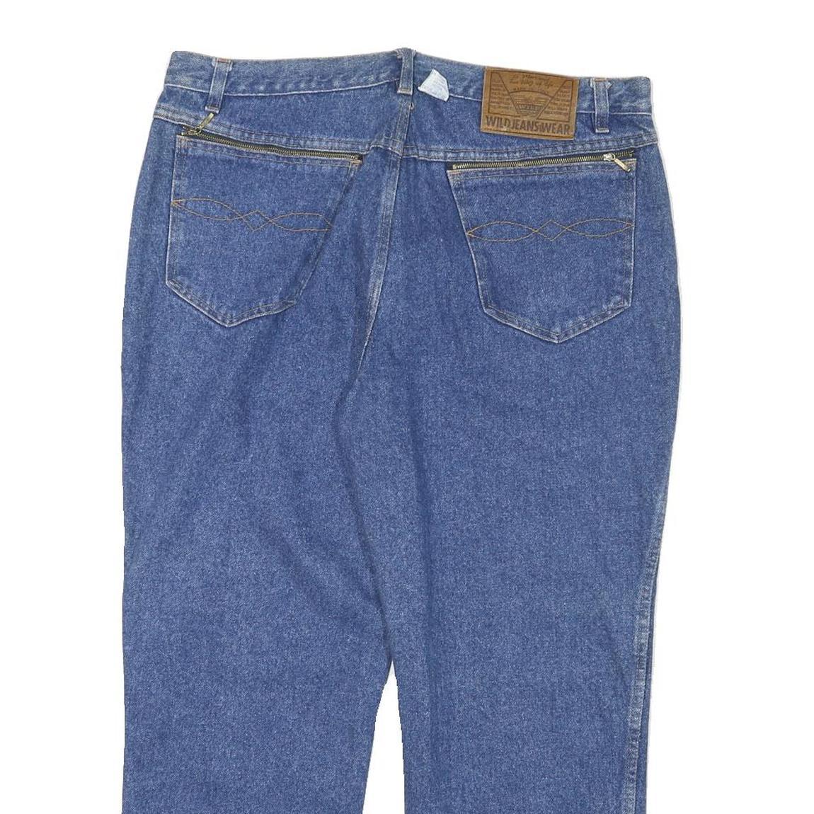 WILD Mens Jeans Blue Regular Straight Denim Medium W36 L26 Casual Zip Fly