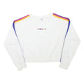 CHAMPION Girls White Purple & Yellow Stripe Crew Neck XL Sweatshirt Cotton Blend