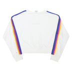 CHAMPION Girls White Purple & Yellow Stripe Crew Neck XL Sweatshirt Cotton Blend