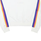 CHAMPION Girls White Purple & Yellow Stripe Crew Neck XL Sweatshirt Cotton Blend