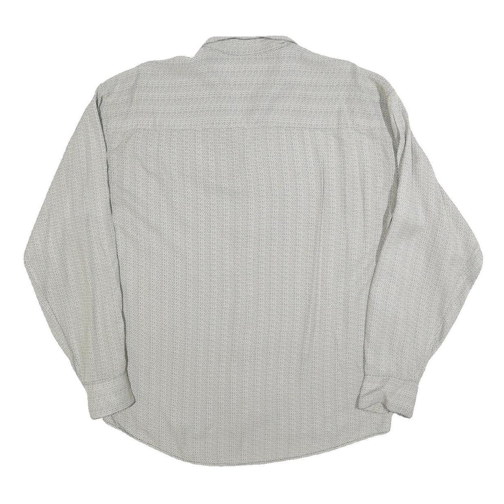 ATLANTIC CONNECTION Womens Grey Printed Shirt Long Sleeve Button Neck L