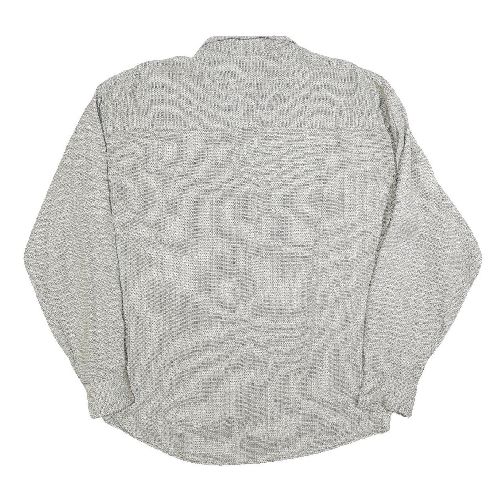 ATLANTIC CONNECTION Womens Grey Printed Shirt Long Sleeve Button Neck L