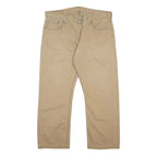 LEVI'S Mens Cotton Beige Slim Tapered Trousers W36 L27 Casual Smart Zip