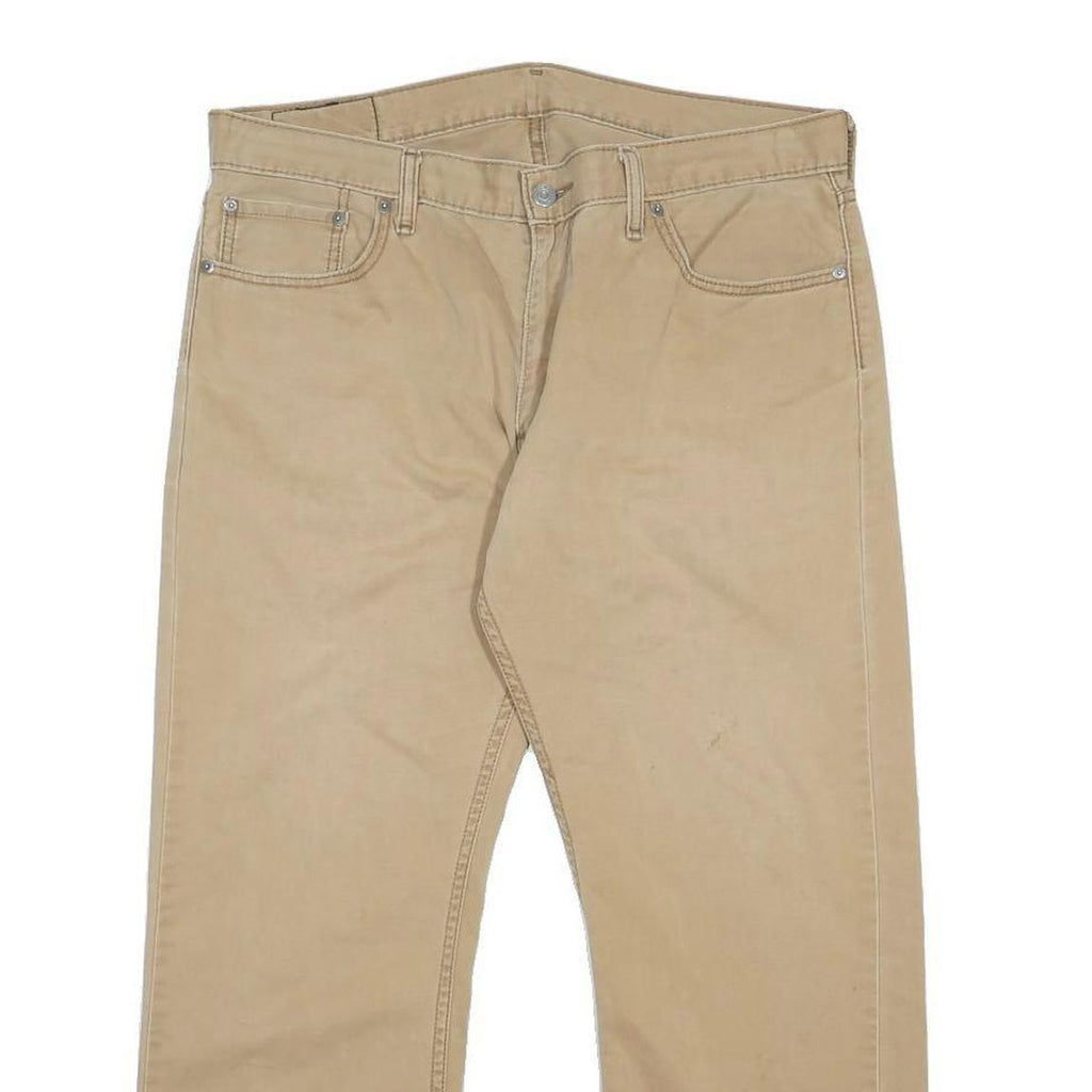 LEVI'S Mens Cotton Beige Slim Tapered Trousers W36 L27 Casual Smart Zip